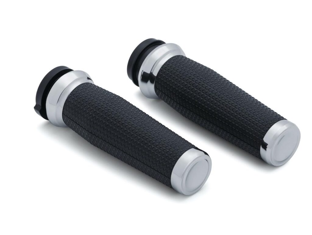 KURYAKYN Thresher Handlebar Grips for Throttle and Clutch Chrome