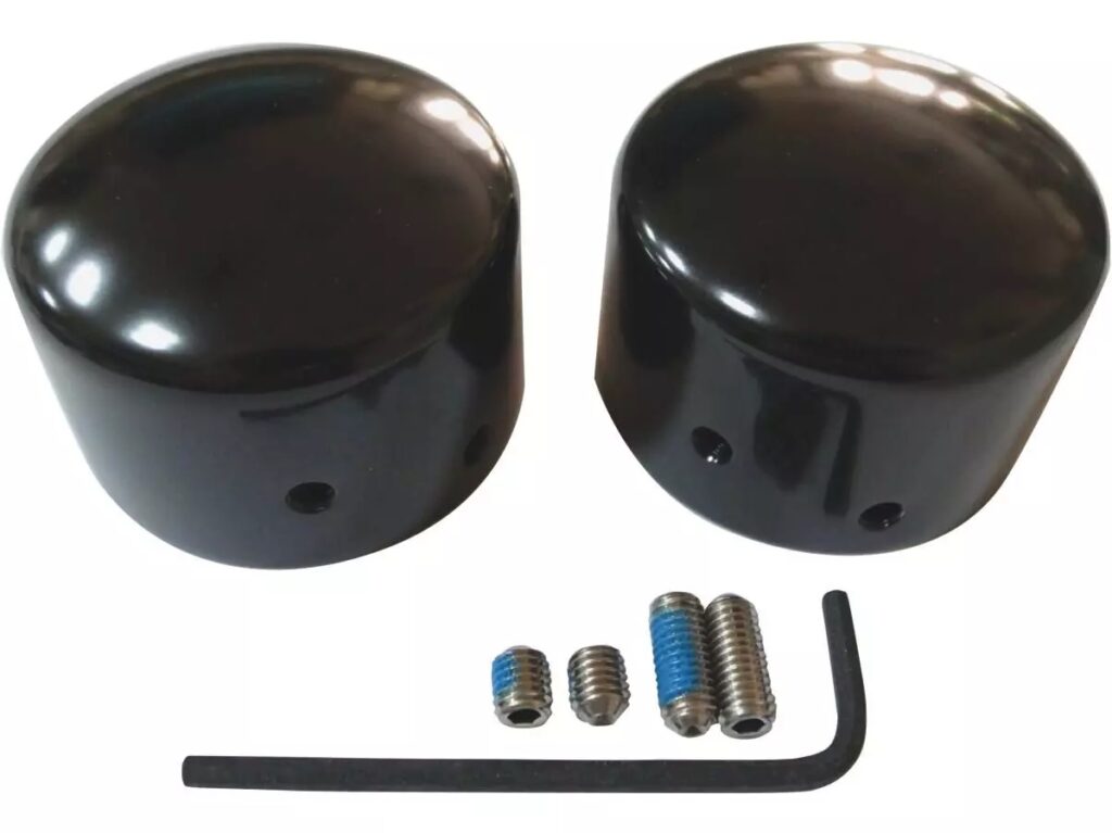 AXLE COVER FRONT 08UP BLACK CUSTOM CHROME