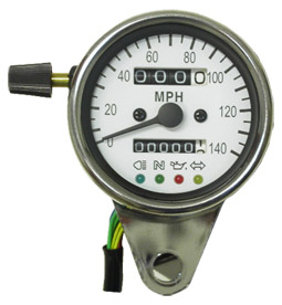 SPEEDO - MINI WHITE FACE 4LIGHTS DRAG SPECIALTIES